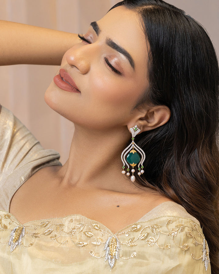 925 Silver Aafreen Earring - Amrrutam 