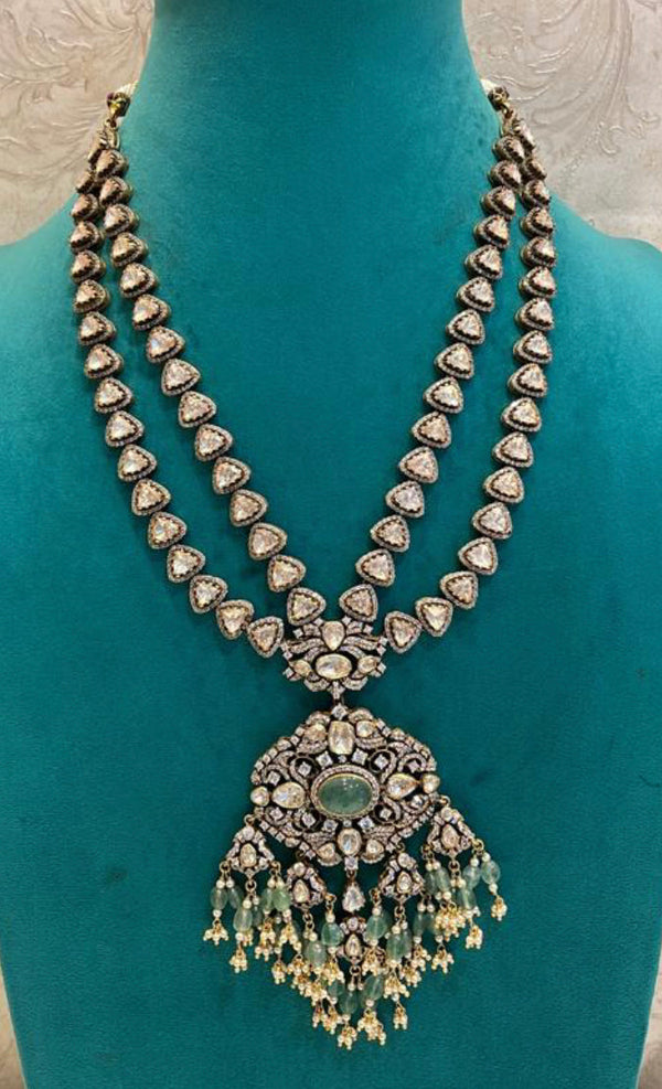 925 Silver Varsada Victorian Rani Necklace - Amrrutam 