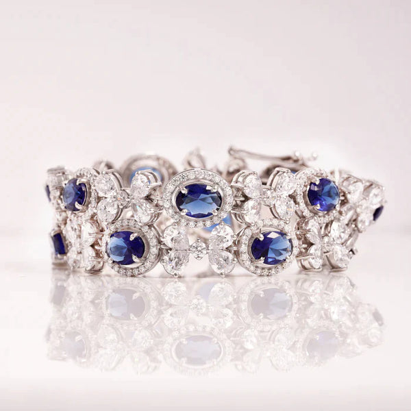 925 Silver Kreta Blue CZ bracelet - Amrrutam 
