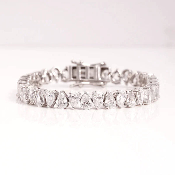 925 Silver Venessa Pear CZ bracelet - Amrrutam 