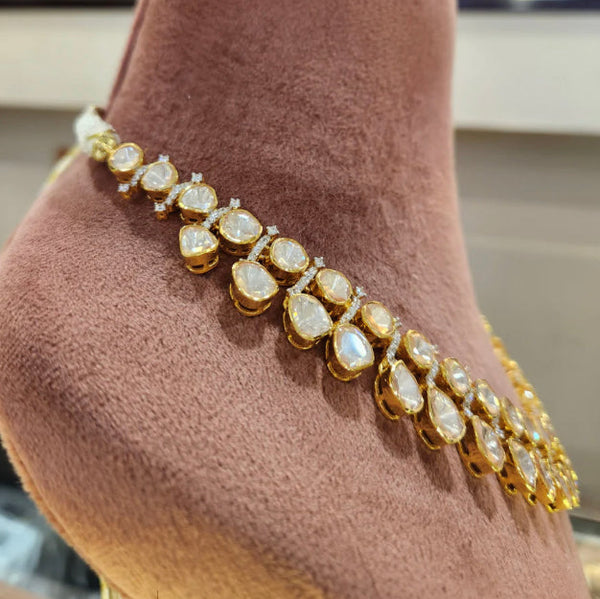 925 Silver Nikashat Festive Polki Necklace - Amrrutam 
