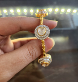 925 Silver Piraha CZ Polki Bangle - Amrrutam Jewellery