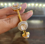 925 Silver Piraha CZ Polki Bangle - Amrrutam Jewellery