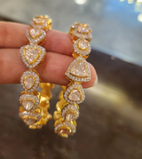 925 Silver Jivaya Polki Bangle Set - Amrrutam Jewellery