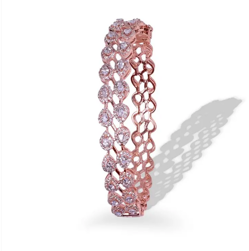925 Silver Rose Gold Pear Bracelet - Amrrutam Jewellery