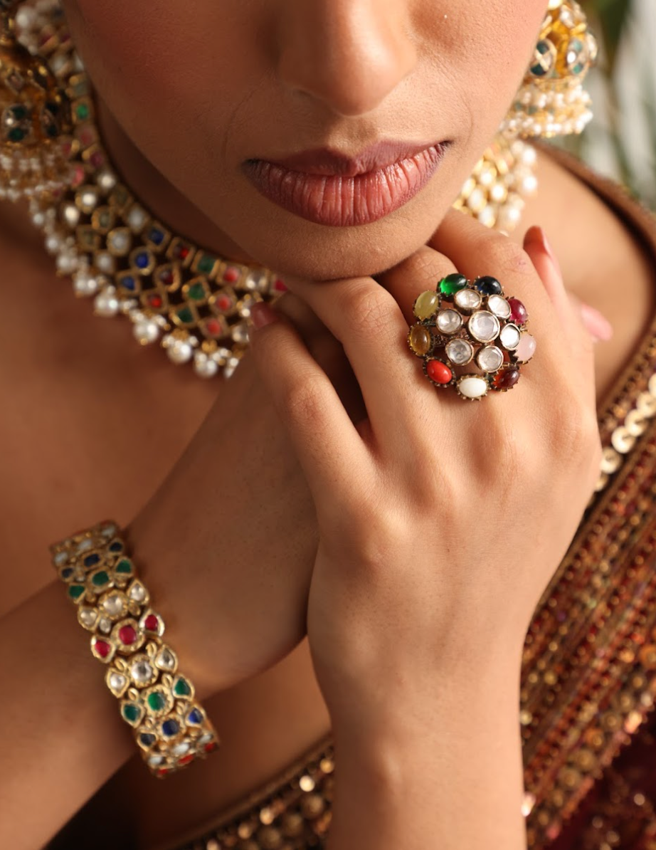 Divya Shakti Navratna Bracelet (PatRudra024, Silver, 20 cm) – Ramneek Jewels