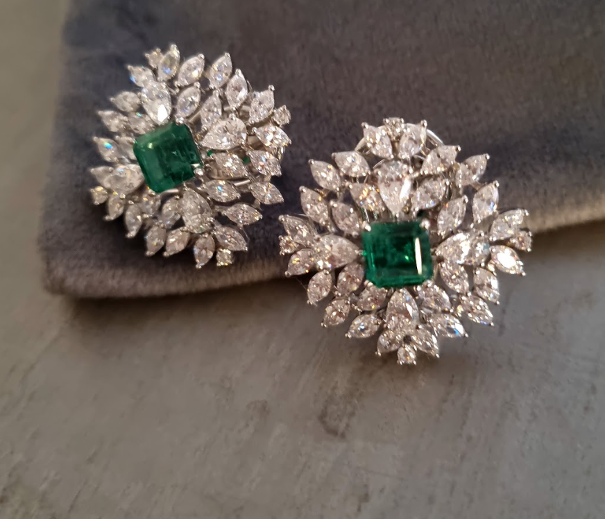 925 Silver Avery Emerald CZ Stud Earrings