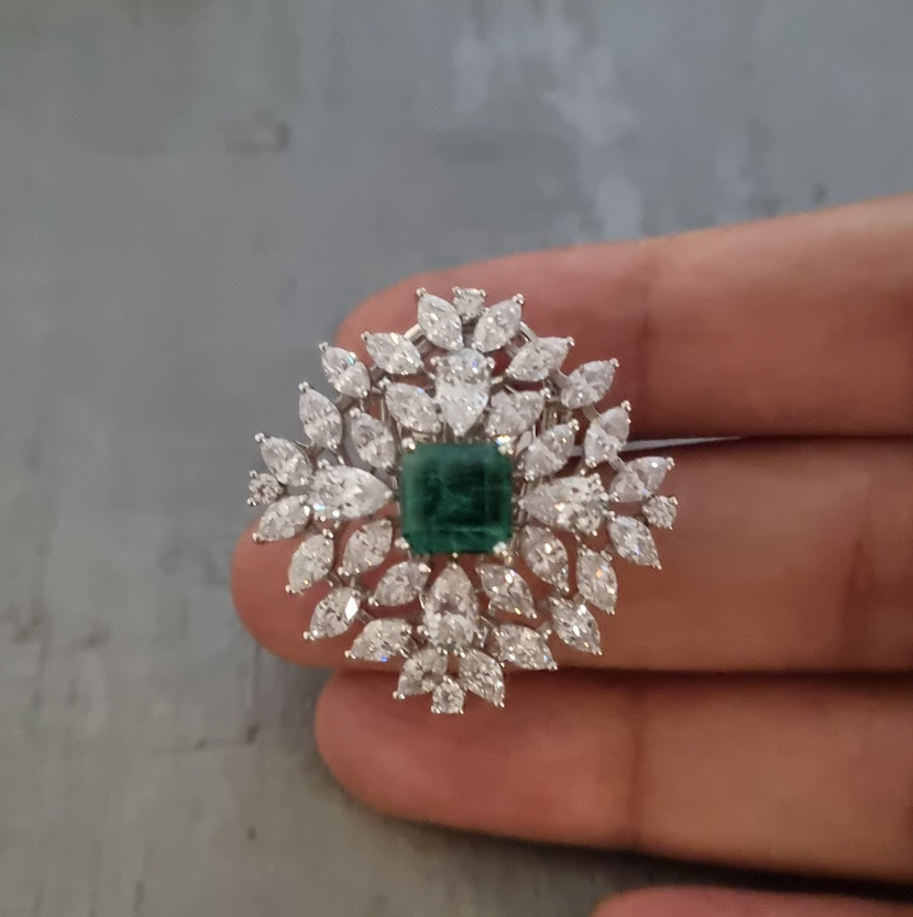 925 Silver Avery Emerald CZ Stud Earrings