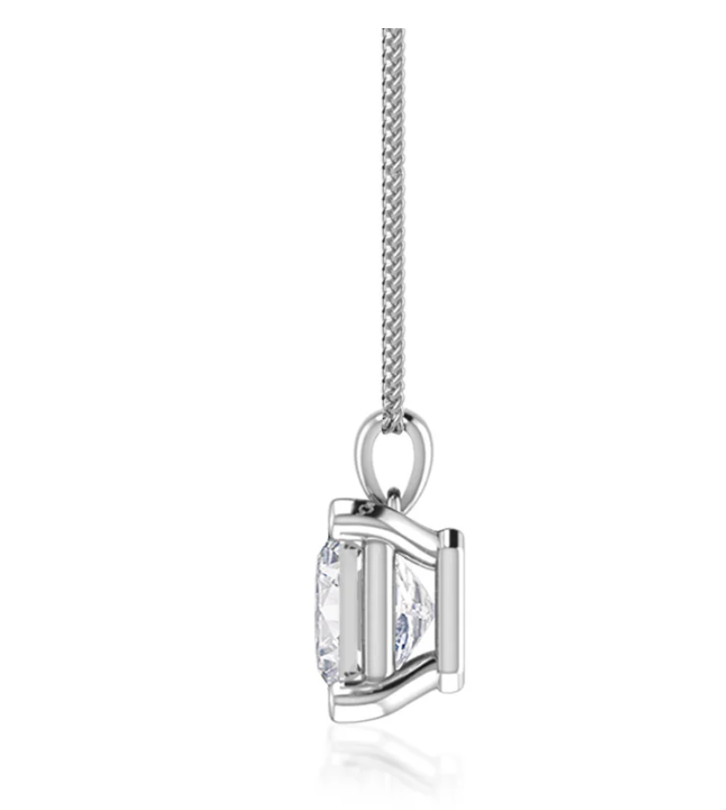 14K Gold Graffiti Lab Diamond Solitaire Pendant Necklace