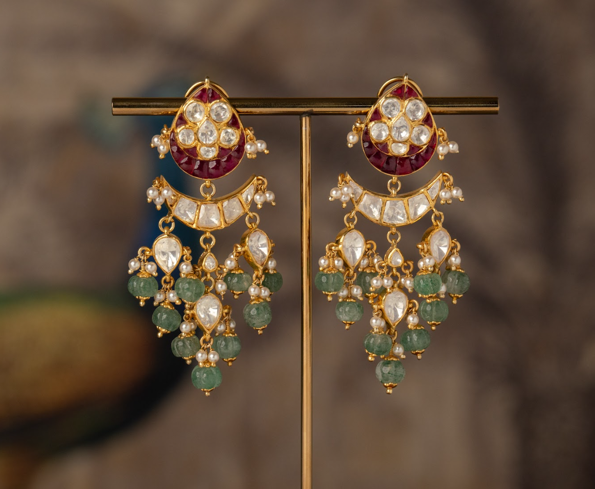 925 Silver Malini Polki Earring