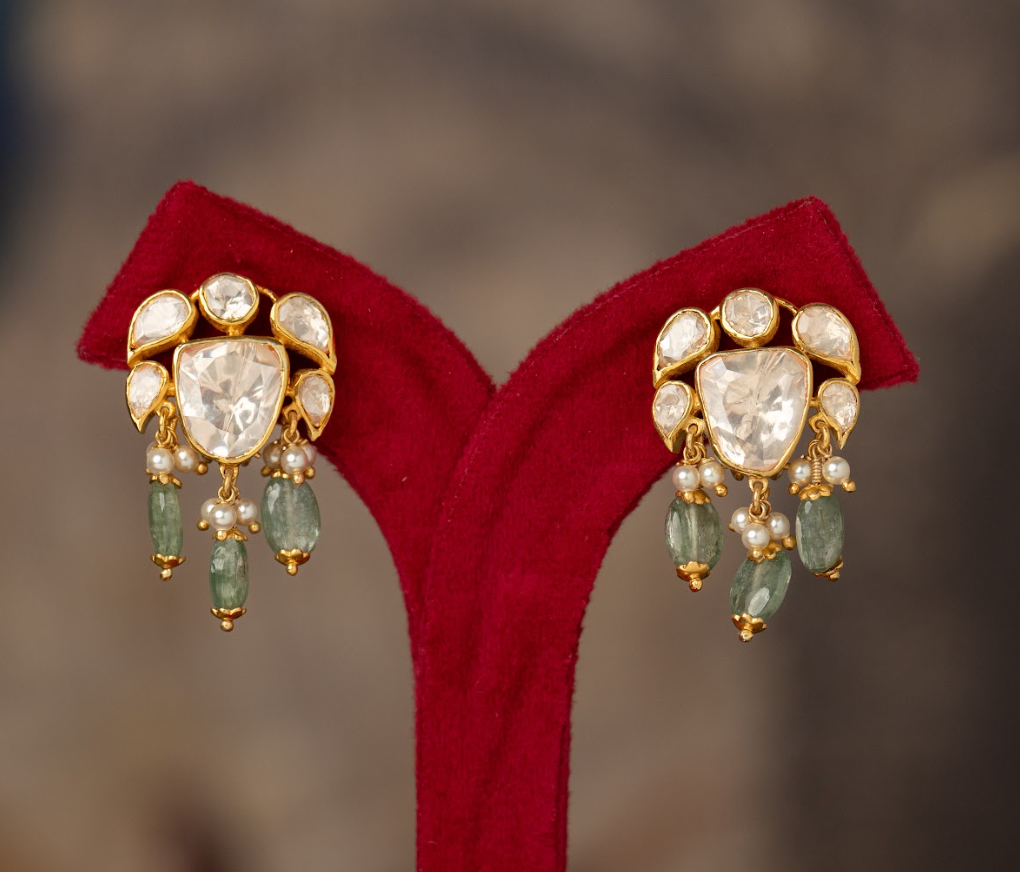 925 Silver Zevari Polki Drop Earring