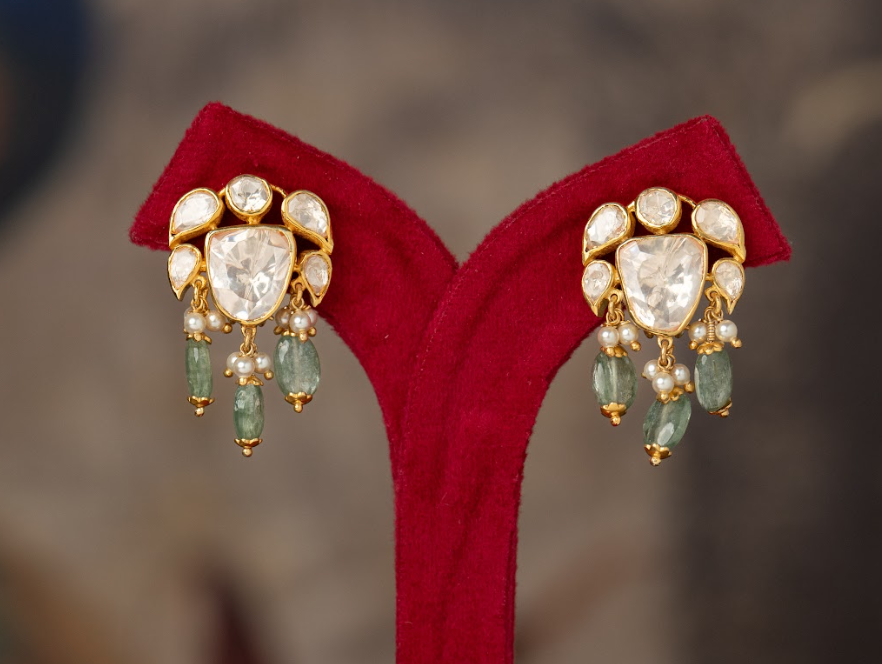 925 Silver Zevari Polki Drop Earring