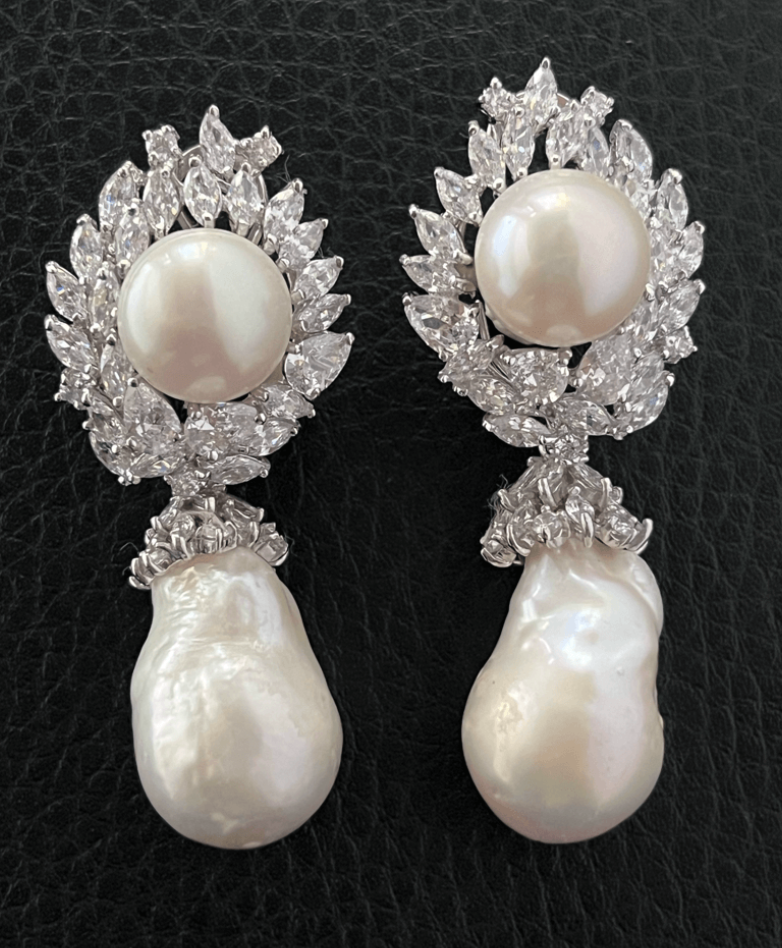 925 Silver Detachable Pearl Drop Earring