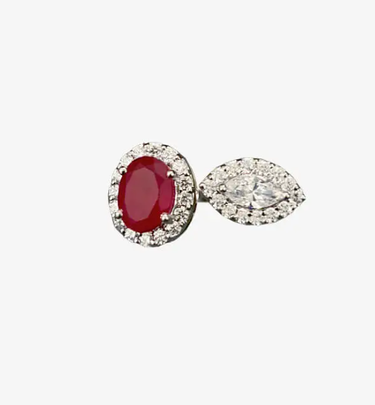 925 Silver Debbie Ruby CZ Ring