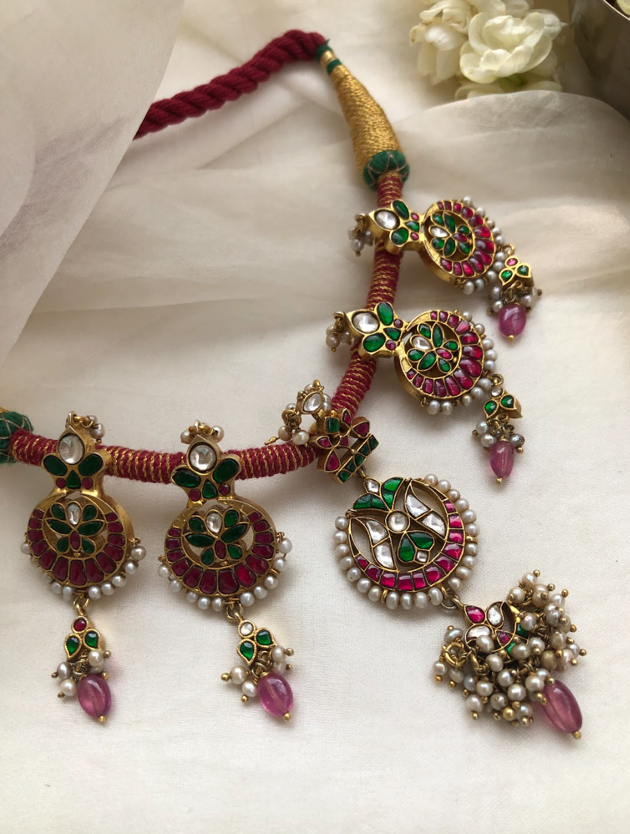 925 Silver Trithya Kundan Necklace