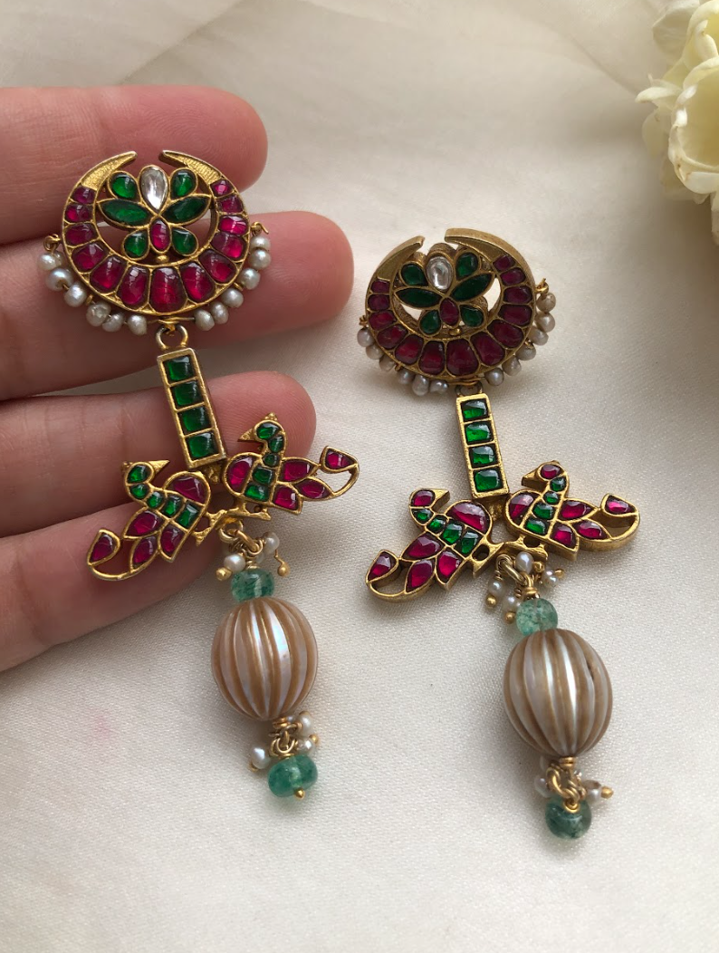 925 Silver Baruni Kundan Pearl Earrings