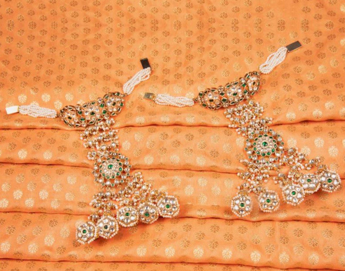 925 Silver Kohar Bridal Polki Hathphool Set