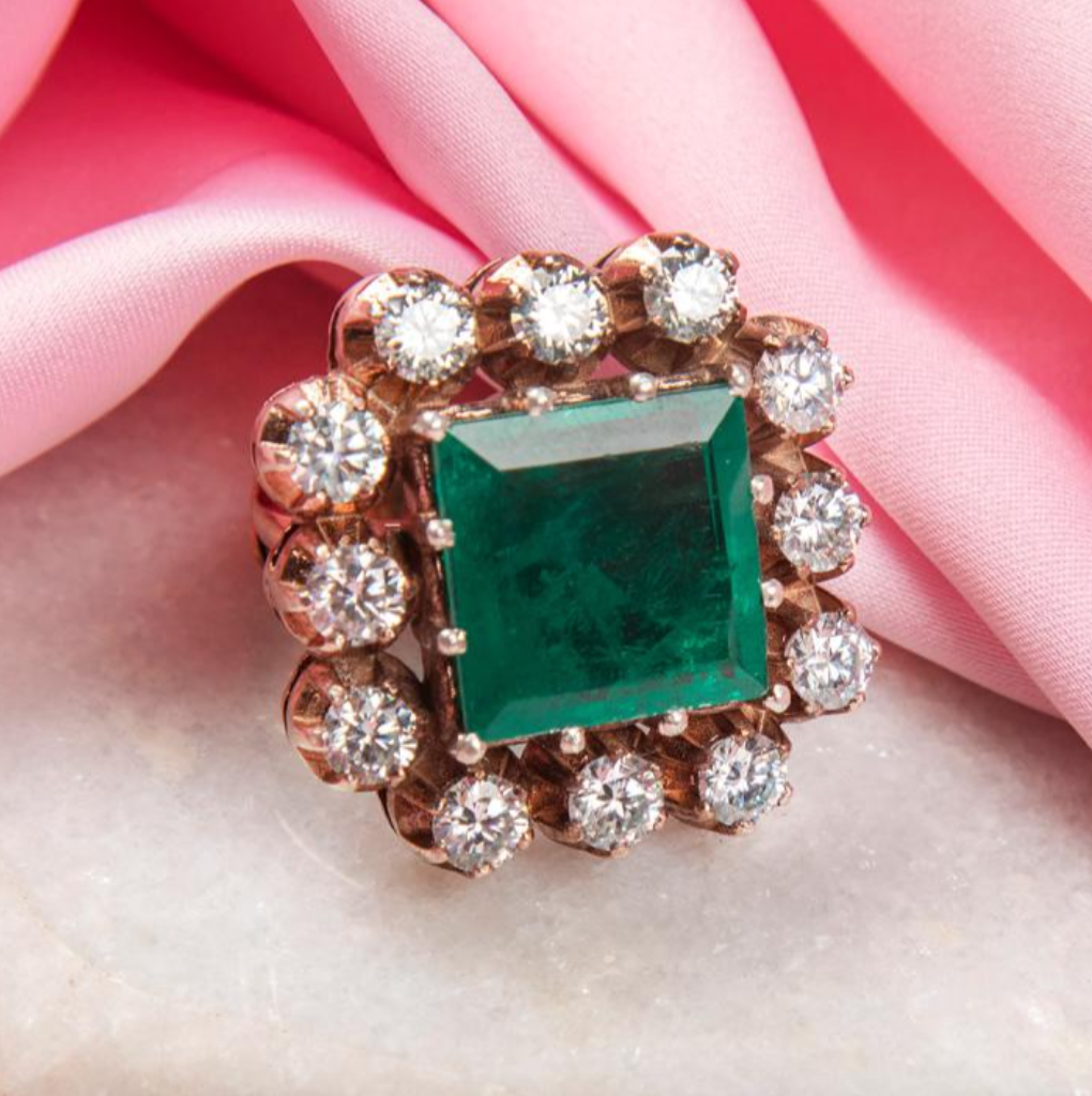 925 Silver Emerald CZ Ring