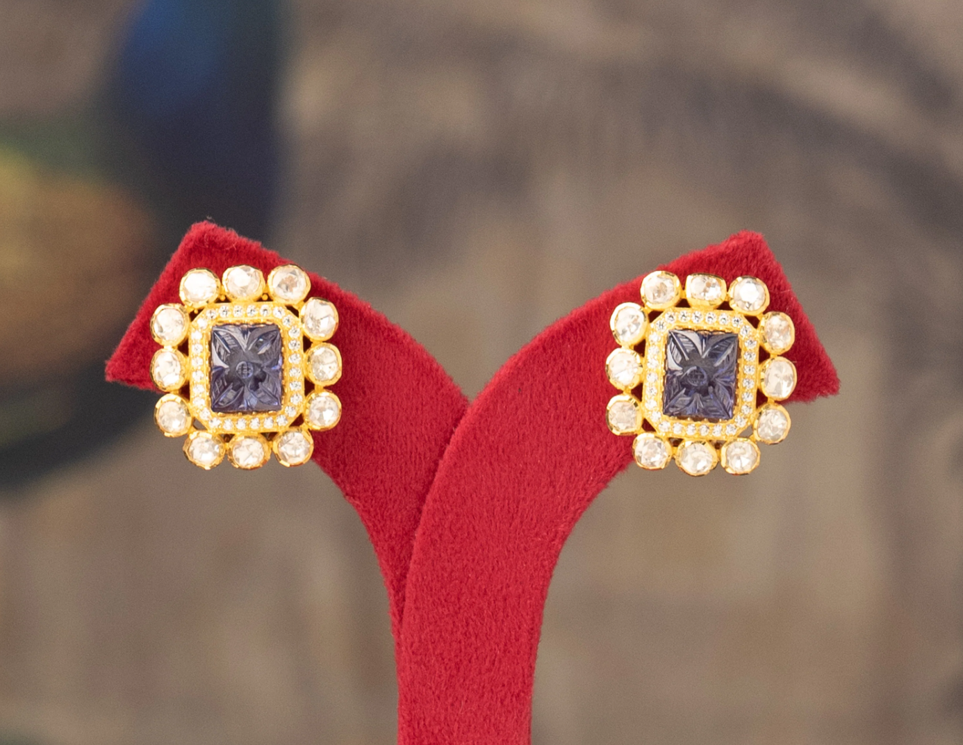 925 Silver Qila Polki Stud Earring