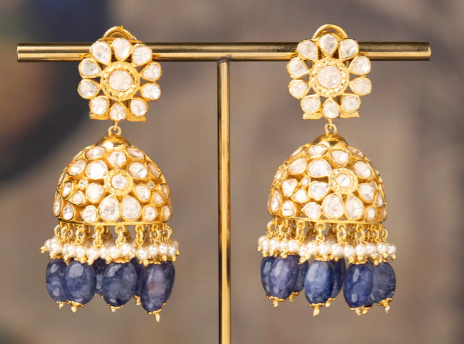 925 Silver Nazni Polki Jhumka Earring