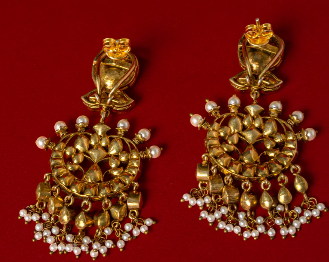 925 Silver Simaya Polki Chandbali Earrings