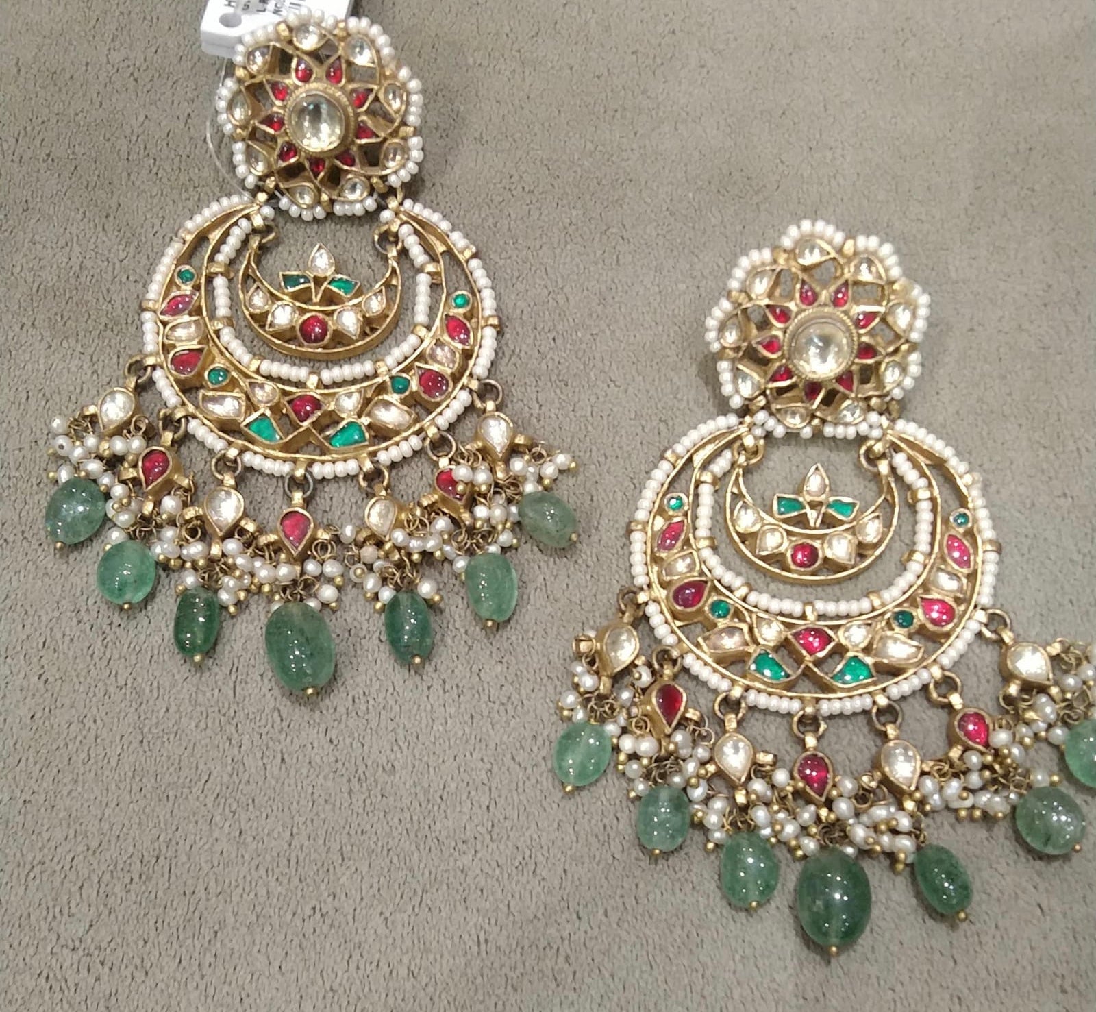 925 Silver Samiksha Polki Chandbali Earring